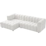 Pascal morabito - canapé d'angle gauche en tissu bouclette blanc ivoire lerici de Pascal morabito - canapé d'angle gauche en tissu bouclette blanc ivoire lerici de