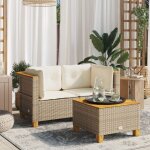 Vidaxl - canapés d'angle de jardin et coussins 2pcs beige résine tressée Vidaxl - canapés d'angle de jardin et coussins 2pcs beige résine tressée