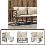 Vidaxl - canap d'angle de jardin avec coussin beige rsine tresse - canap d'angle - mobilier de jardin ...
