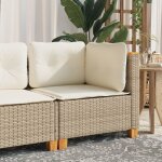 Vidaxl - canapé d'angle de jardin avec coussins beige résine tressée Vidaxl - canapé d'angle de jardin avec coussins beige résine tressée
