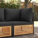 Canap� d'angle de jardin avec coussins bois massif d'acacia vidaxl