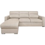 Canap� d'angle kei r�versible convertible en tissu - beige