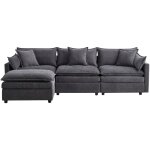 Canap� d'angle m�ridienne convertible, canap� sectionnel gris