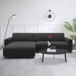 Canap� d'angle r�versible 292cm wallis velours c�tel� noir