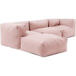 Canap� d'angle modulable 4 places rose poudr� - mixi