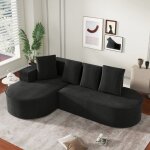 Canapé d'angle modulable en l velours côtelé 3 places, canapé combinable design cloud, assis profond, ... Canapé d'angle modulable en l velours côtelé 3 places, canapé combinable design cloud, assis profond, ...