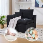 Canap� d?angle modulaire 1 place - dossier et housse amovibles - style scandinave d�contract� - velours ...