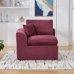 Canap� d?angle modulaire 1 place - dossier et housse amovibles - style scandinave d�contract� - velours ...