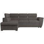 Canap� d'angle paola convertible avec coffre en velours c�tel� - angle gauche - gris