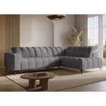 Canap� d'angle relax �lectrique en velours chin� gris alvar -