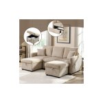 Canap� d'angle rembourr� 3 places, canap� convertible avec 2 repose - pieds de rangement et 2 tiroirs, ...