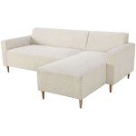 Sans marque - canapé d'angle réversible - 3 places - bob - velours cotelé - ecru - 197 x 138 x 65 cm Sans marque - canapé d'angle réversible - 3 places - bob - velours cotelé - ecru - 197 x 138 x 65 cm