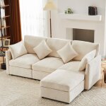 Yoleo - canap� d'angle r�versible 3 places tissu en chenille, canap� moderne confortable en forme de ...