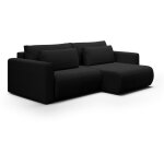 Petits - meubles - canapé d'angle réversible convertible 3 places coffre evy noir Petits - meubles - canapé d'angle réversible convertible 3 places coffre evy noir