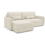 Petits - meubles - canap d'angle rversible et convertible 3 places avec coffre lazare blanc cass