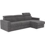 Canapé d'angle réversible convertible express en tissu chenille gris anthracite - couchage 140 cm - matelas ... Canapé d'angle réversible convertible express en tissu chenille gris anthracite - couchage 140 cm - matelas ...