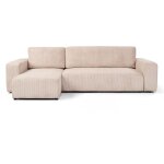 Casa baoli - canapé d'angle réversible et convertible goya 244 cm tissu velours côtelé beige Casa baoli - canapé d'angle réversible et convertible goya 244 cm tissu velours côtelé beige