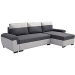 Vente - unique - canap d'angle rversible et convertible en tissu anthracite et gris clair gaby ii
