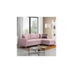 M&s - canap d'angle rversible et convertible en tissu rose clair - colorado