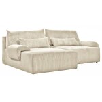 Canap d'angle rversible et convertible velours ctel beige - lester