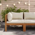 Canapé d'angle sectionnel et coussin blanc crème bois d'acacia - canapé d'angle - canapé sectionnel - ... Canapé d'angle sectionnel et coussin blanc crème bois d'acacia - canapé d'angle - canapé sectionnel - ...