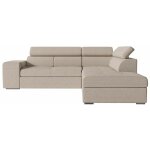 Loungitude - canap d'angle soan convertible en tissu - beige - angle droit