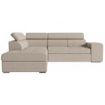 Canapé d'angle soan convertible en tissu - beige - angle gauche Canapé d'angle soan convertible en tissu - beige - angle gauche