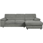 Canap� d'angle en tissu chenille  london  - 4 places - gris