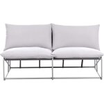 Canap� bas 2 places en m�tal assise large avec coussins d'assise et dossier mobilier int�rieur et ext�rieur ...
