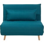 Beliani - canapé chauffeuse en tissu bleu convertible en lit confortable et pratique pour chaque salon ... Beliani - canapé chauffeuse en tissu bleu convertible en lit confortable et pratique pour chaque salon ...