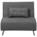 Beliani - canapé type chauffeuse en tissu gris foncé convertible en lit confortable et fonctionnel pour ... Beliani - canapé type chauffeuse en tissu gris foncé convertible en lit confortable et fonctionnel pour ...