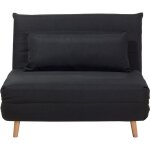 Beliani - canapé chauffeuse en tissu noir convertible en lit confortable et pratique pour chaque salon ... Beliani - canapé chauffeuse en tissu noir convertible en lit confortable et pratique pour chaque salon ...