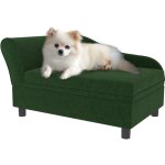Canap� chien design m�ridienne - coffre rangement int�gr� - velours vert