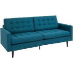Mh - canap convertible 2 places afragola bleu canard