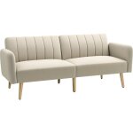 Homcom - canapé convertible 2 places design scandinave dossier inclinable 3 positions pieds bois tissu ... Homcom - canapé convertible 2 places design scandinave dossier inclinable 3 positions pieds bois tissu ...
