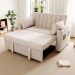 Canap� convertible 2 places, avec fonction couchage, �quip� de porte - gobelets et d'oreillers, coton ...