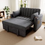Canap� convertible 2 places, avec fonction couchage, �quip� de porte - gobelets et d'oreillers, coton ...