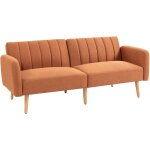 Canap� convertible 2 places - homcom - design scandinave - dossier inclinable 3 positions - pieds bois ...