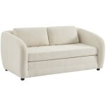 Canap� convertible 2 places tissu chenille - l 170 x p 95 x h 76cm - twist tissu blanc