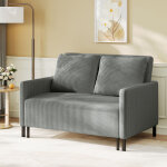 Canap� convertible 2 places en velours c�tel�, canap� - lit moderne avec accoudoir, canap� loveseat cadre ...