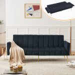 Canapé convertible 2 places en velours, dossier réglable sur 5 angles, accoudoirs relevables, pieds en ... Canapé convertible 2 places en velours, dossier réglable sur 5 angles, accoudoirs relevables, pieds en ...