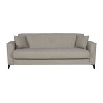 Canapé convertible 3 places - bergamo - tissu beige - 2 coussins - coffre de rangement - 230 x 85 x 89 ... Canapé convertible 3 places - bergamo - tissu beige - 2 coussins - coffre de rangement - 230 x 85 x 89 ...