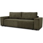 Canap� convertible 3 places - josh - tissu lincoln kaki - coffre de rangement - 239 x 86 x 85 cm