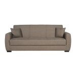 Oscar - canapé convertible 3 places tissu beige - 2 coussins - coffre de rangement - 226 x 84 x 92 cm ... Oscar - canapé convertible 3 places tissu beige - 2 coussins - coffre de rangement - 226 x 84 x 92 cm ...