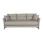 Canapé convertible 3 places - ottowa - tissu beige - 2 coussins - coffre de rangement - 217 x 92 x 85 ... Canapé convertible 3 places - ottowa - tissu beige - 2 coussins - coffre de rangement - 217 x 92 x 85 ...