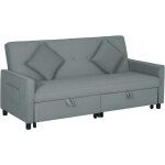 Homcom - canap convertible 3 places style chesterfield effet capitonn inclinable - 2 coussins, pochettes ...
