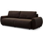 Canap� convertible 3 places traviata velours c�tel� marron
