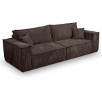 Petits - meubles - canap convertible 4 places avec coffre isaac velours ctel marron