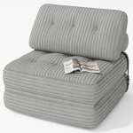 Canap� convertible bealife fauteuil lit 1 place avec dossier sans installation velours c�tel� longue ...