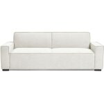 Canap� convertible clic - clac 3 places pikado tissu effet lin cr�me